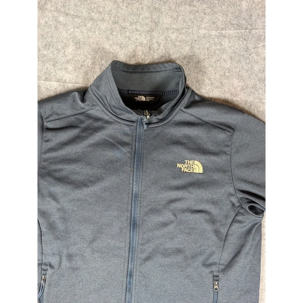 The North Face Mens Full Zip Fleece Jacket Gray Mock Neck Activewear M